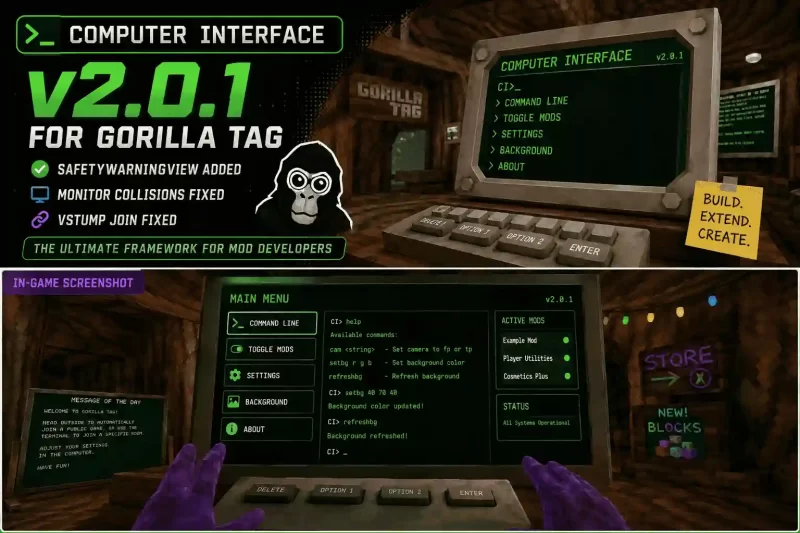 Download Computer Interface Mod v2.0.1 for Gorilla Tag
