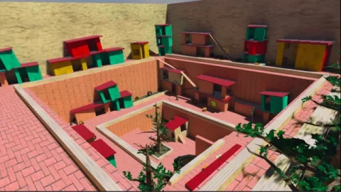 The Favelas Urban Map custom map arena and gameplay preview for Gorilla Tag