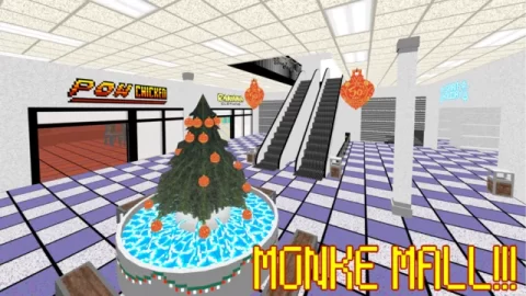 Monke Mall custom map arena and gameplay preview for Gorilla Tag