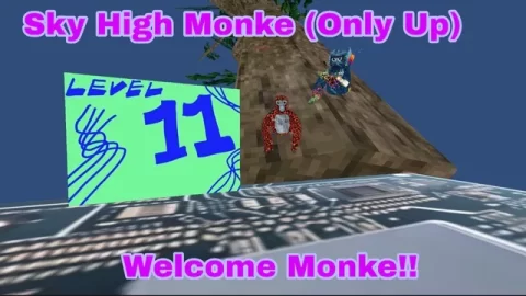 Sky High Monke (only Up) custom map arena and gameplay preview for Gorilla Tag