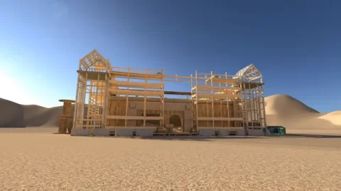 The Outpost: Under Construction custom map arena and gameplay preview for Gorilla Tag