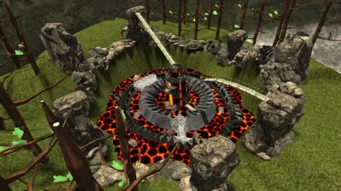 Volcano custom map arena and gameplay preview for Gorilla Tag
